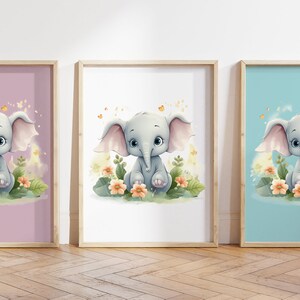 Cualquier color, Impresión de elefante bebé, Póster de elefante bebé, Impresión de animal bebé, Póster de animal bebé, Arte de guardería, Arte animal, Cualquier tamaño
