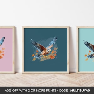 Kestrel poster - Kestrel Print -  Kestrel art - Bird Art - Birds print - Any Size