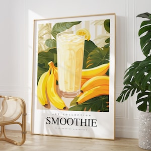 Any colour  - Smoothie Print - Banana Smoothie drink poster - Smoothie Art - Kitchen print - Restaurant print - Any Size