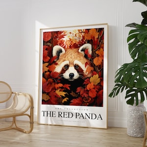 Any colour - The Red Panda print - The Red Panda poster - Animal Art - Vintage print - Any Size