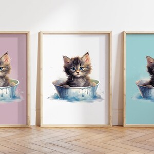 Qualsiasi colore - Stampa gattino bambino - Poster gattino bambino - Stampa animale bambino - Poster animale bambino - Arte vivaio - Arte animale - Qualsiasi dimensione