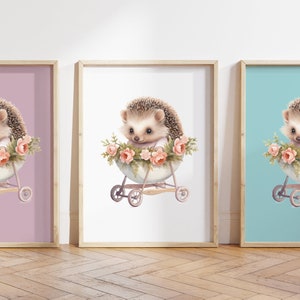 Cualquier color - Impresión de erizo bebé - Cartel de erizo bebé - Impresión animal bebé - Cartel de animales bebé - Arte infantil - Arte animal - Cualquier tamaño