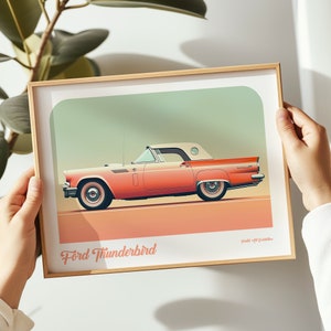 Ford Thunderbird Landschaftsdruck, Ford Poster, Ford Wandkunst, Ford Malerei, Ford Druck in verschiedenen Größen, Geschenk