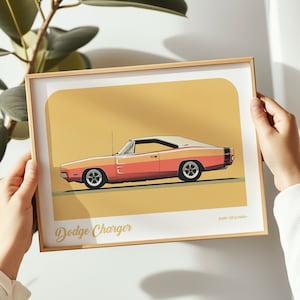 Dodge Ladegerät Landschaft, Dodge Poster, Dodge Wandkunst, Dodge Malerei, Dodge Landschaftsdruck in verschiedenen Größen, Geschenk