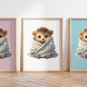 Qualsiasi colore, stampa bambino riccio, poster bambino riccio, stampa animale bambino, poster animale bambino, arte nursery, arte con animali, qualsiasi dimensione