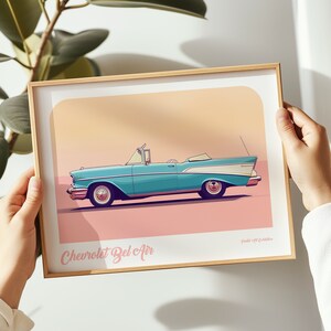 Chevrolet Bel Air landscape print, Chevrolet poster, Chevrolet wall art, Chevrolet painting,Chevrolet print in multiple sizes, Gift