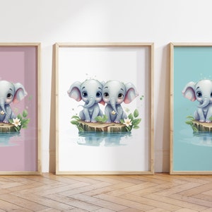 Cualquier color, Impresión de elefante bebé, Póster de elefante bebé, Impresión de animal bebé, Póster de animal bebé, Arte de guardería, Arte animal, Cualquier tamaño
