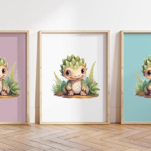 Cualquier color - Impresión de dinosaurio bebé - Cartel de dinosaurio bebé - Impresión de animales bebé - Cartel de animales bebé - Arte infantil - Arte animal - Cualquier tamaño