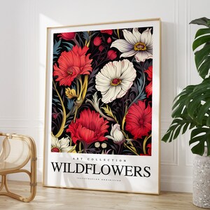 Qualsiasi colore - Stampa di fiori di campo - Poster di fiori di campo - Arte di fiori di campo - Stampa vintage - Qualsiasi dimensione