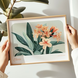 Clivia Plant landscape print, Clivia Plant poster, Clivia Plant wall art
