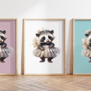 Cualquier color - Impresión de tejón bebé - Cartel de tutú de tejón bebé - Impresión de animales bebé - Cartel de animales bebé - Arte infantil - Arte animal - Cualquier tamaño