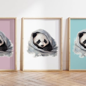 Cualquier color, Impresión de panda bebé, Póster de panda bebé, Impresión de animal bebé, Póster de animal bebé, Arte de guardería, Arte animal, Cualquier tamaño