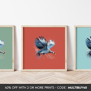 Plakat z perliczką - Wydruk z perliczką - Sztuka z perliczką - Sztuka z ptakami - Wydruk z ptakami - Dowolny rozmiar