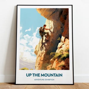 Cualquier color, Explorar impresión de escalada en roca, Póster de aventura de escalada, Póster de viaje, Personalización, Arte de galería de aventuras, Cualquier tamaño