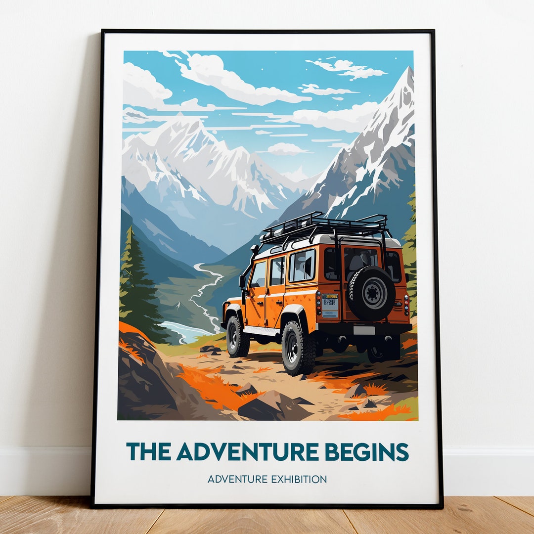 Adventure Travel Poster With Metallic Accents