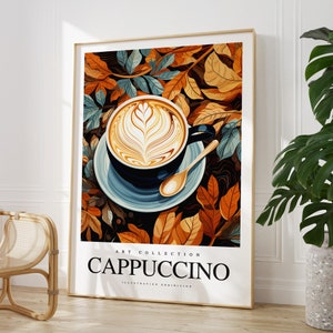 Qualquer cor - Impressão de café cappuccino - Pôster de café - Arte em café - Impressão de bebida - Qualquer tamanho