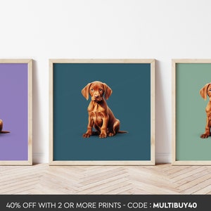 Any colour - Vizsla Puppy poster - Vizsla print - Vizsla Puppy print - Puppy Art - Any Size