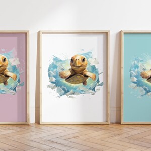 Qualsiasi colore, stampa con cucciolo di dinosauro, poster con cucciolo di dinosauro, stampa animalier, poster con cucciolo di animale, decorazione per nursery, decorazione con animali, qualsiasi dimensione