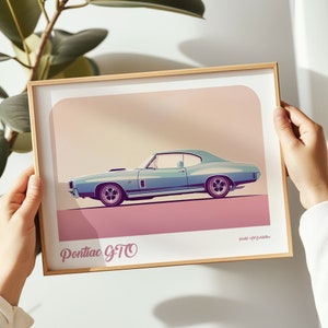 Impression de paysage Pontiac GTO, affiche Pontiac, art mural Pontiac, peinture Pontiac, impression Pontiac en plusieurs tailles, cadeau
