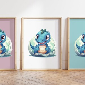 Cualquier color - Impresión de dinosaurio bebé - Cartel de dinosaurio bebé - Impresión de animales bebé - Cartel de animales bebé - Arte infantil - Arte animal - Cualquier tamaño