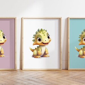 Cualquier color - Impresión de dinosaurio bebé - Cartel de dinosaurio bebé - Impresión de animales bebé - Cartel de animales bebé - Arte infantil - Arte animal - Cualquier tamaño