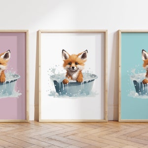 Cualquier color, Impresión de zorro bebé, Póster de cachorro de zorro, Impresión de animal bebé, Póster de animal bebé, Arte de guardería, Arte animal, Cualquier tamaño