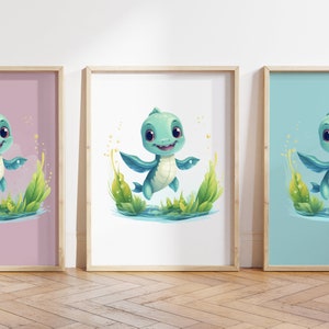 Cualquier color, Impresión de dinosaurio bebé, Póster de dinosaurio bebé, Impresión de animal bebé, Póster de animal bebé, Arte de guardería, Arte animal, Cualquier tamaño