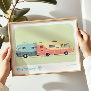 Motorhome landscape print, Motorhome poster, Motorhome wall art, Motorhome painting, Motorhome print in multiple sizes, Gift