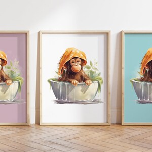 Cualquier color, Impresión de orangután bebé, Póster de orangután, Impresión de animal bebé, Póster de animal bebé, Arte de guardería, Arte animal, Cualquier tamaño