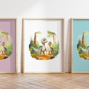 Qualsiasi colore, stampa con cucciolo di dinosauro, poster con cucciolo di dinosauro, stampa animalier, poster con cucciolo di animale, decorazione per nursery, decorazione con animali, qualsiasi dimensione
