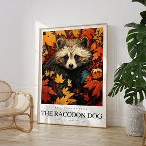 Any colour - The Raccoon Dog print - The Raccoon Dog poster - Animal Art - Vintage print - Any Size