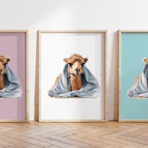 Qualsiasi colore, stampa con cucciolo di cammello, poster con cammello, stampa animalier, poster con cucciolo di animale, decorazione per nursery, decorazione di animali, qualsiasi dimensione