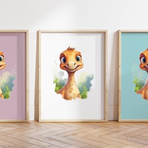 Cualquier color, Impresión de dinosaurio bebé, Póster de dinosaurio bebé, Impresión de animal bebé, Póster de animal bebé, Arte de guardería, Arte animal, Cualquier tamaño