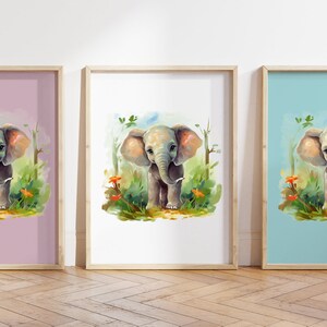 Cualquier color, Impresión de elefante bebé, Póster de elefante bebé, Impresión de animal bebé, Póster de animal bebé, Arte de guardería, Arte animal, Cualquier tamaño