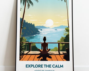 Any colour - Explore Yoga Print - Palates Adventure poster - Mindful Poster - Personalisation - Adventure Gallery Art - Any Size