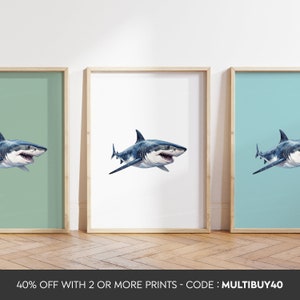 Any colour - Megalodon Shark Print - Megalodon Shark poster - Megalodon Shark Art - Shark print - Any Size