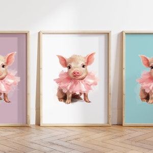 Cualquier color - Lechón en Tutu Print - Lechón en cartel de Tutu - Baby Animal Print - Baby Animal Poster - Nursery Art - Animal Art - Cualquier tamaño