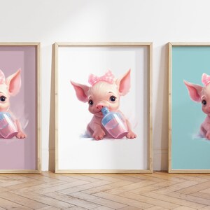 Cualquier color, Impresión de cerdito bebé, Póster de cerdito bebé, Impresión de animal bebé, Póster de animal bebé, Arte de guardería, Arte animal, Cualquier tamaño