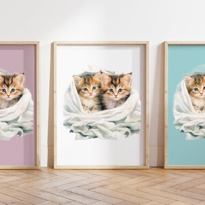 Qualsiasi colore, stampa di gattini, poster di gattini, stampa di cuccioli di animali, poster di cuccioli di animali, decorazioni per nursery, decorazioni di animali, qualsiasi dimensione