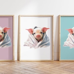 Qualsiasi colore - Stampa di maialino per bambini - Poster di maialino per bambini - Stampa di animali per bambini - Poster di animali per bambini - Arte della scuola materna - Arte degli animali - Qualsiasi dimensione