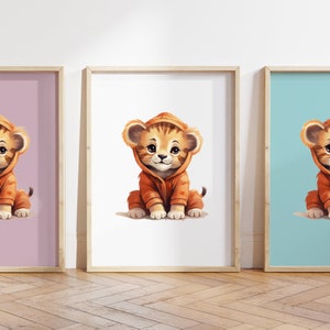 Cualquier color - Baby Lion Cub Print - Cub in Onezie poster - Baby Animal Print - Baby Animal Poster - Nursery Art - Animal Art - Cualquier tamaño