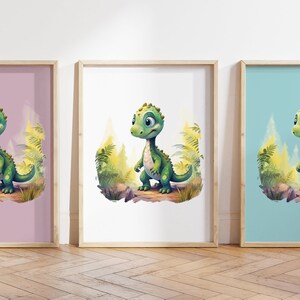 Cualquier color, Impresión de dinosaurio bebé, Póster de dinosaurio bebé, Impresión de animal bebé, Póster de animal bebé, Arte de guardería, Arte animal, Cualquier tamaño