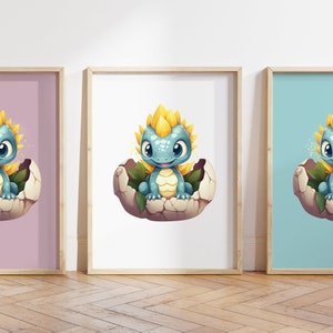 Cualquier color - Impresión de dinosaurio bebé - Cartel de dinosaurio bebé - Impresión de animales bebé - Cartel de animales bebé - Arte infantil - Arte animal - Cualquier tamaño