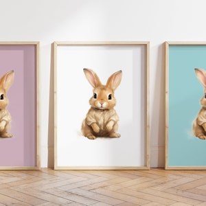 Cualquier color, Impresión de conejito en Onezie, Póster de Conejito Onezie, Impresión de animal bebé, Póster de animal bebé, Arte de guardería, Arte animal, Cualquier tamaño
