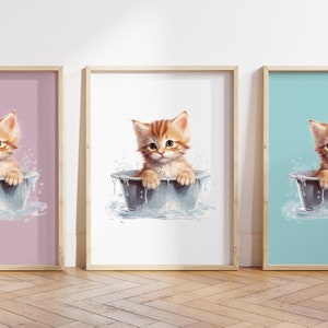 Qualsiasi colore, stampa di gattino, poster di gattino, stampa animalier, poster di cuccioli di animale, decorazioni per nursery, decorazioni con animali, qualsiasi dimensione
