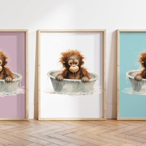 Cualquier color - Impresión de orangután bebé - Cartel de orangután - Impresión de animales bebés - Cartel de animales bebés - Arte infantil - Arte animal - Cualquier tamaño