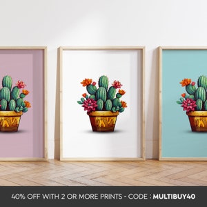 Jede Farbe - Kaktus Poster - Kaktus im Topf Poster - Kaktus - Kaktus Druck - Jede Größe