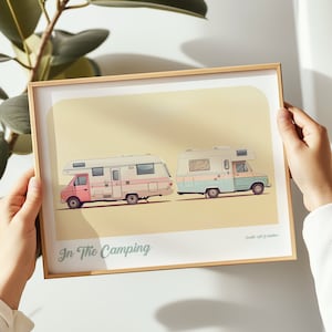 Motorhome landscape print, Motorhome poster, Motorhome wall art, Motorhome painting, Motorhome print in multiple sizes, Gift