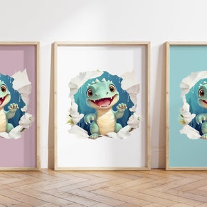 Cualquier color - Impresión de dinosaurio bebé - Cartel de dinosaurio bebé - Impresión de animales bebé - Cartel de animales bebé - Arte infantil - Arte animal - Cualquier tamaño