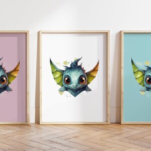 Cualquier color, Impresión de dinosaurio bebé, Póster de dinosaurio bebé, Impresión de animal bebé, Póster de animal bebé, Arte de guardería, Arte animal, Cualquier tamaño